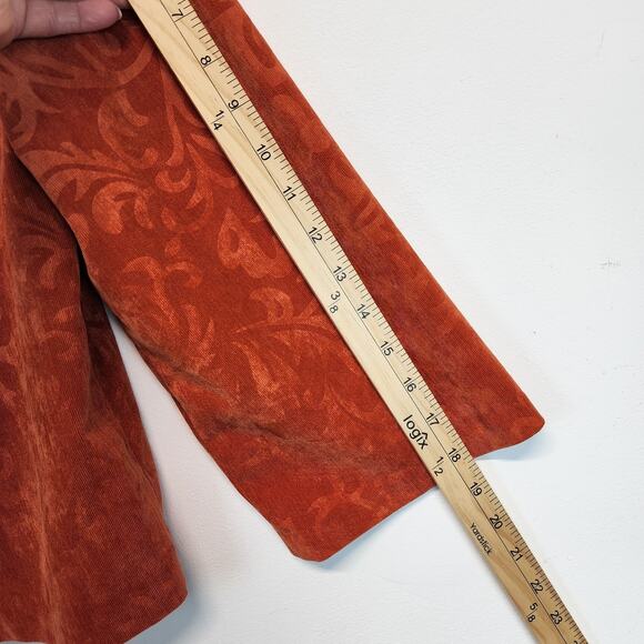 Vintage Acanthus Peplum Jacket Size M Orange 3/4 Wide Sleeve Hippie 70s Style - Picture 8 of 10
